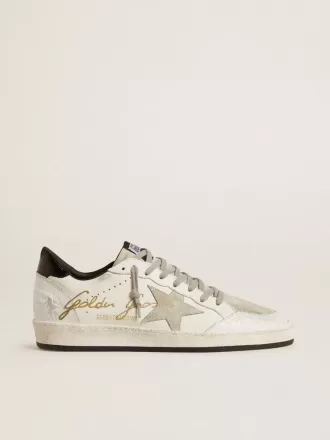 Herren-Sneaker „Ball Star LTD” mit Stern aus Wildleder und Fersenlasche aus strukturiertem Leder