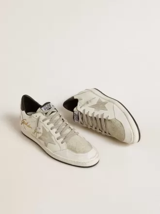 Herren-Sneaker „Ball Star LTD” mit Stern aus Wildleder und Fersenlasche aus strukturiertem Leder