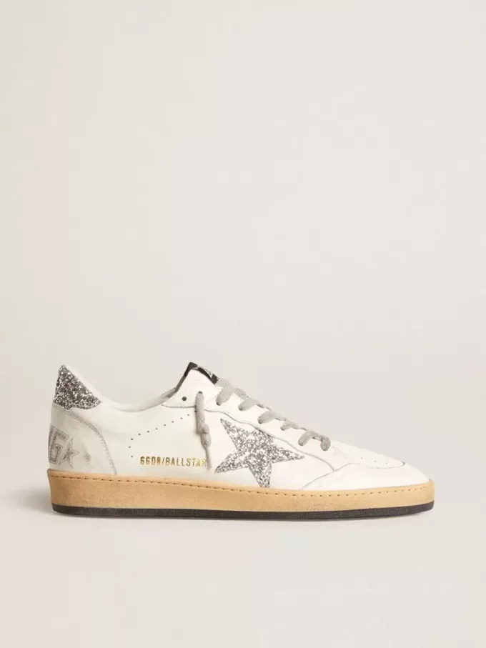 Herren-Sneaker „Ball Star Wishes” aus Nappaleder mit Glitzerstern und Fersenlasche