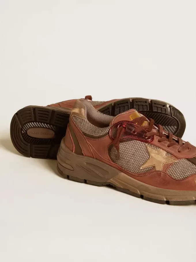 Herren-Sneaker Dad-Star aus Nubukleder mit goldenem Lederstern und Fersenlasche aus Wildleder