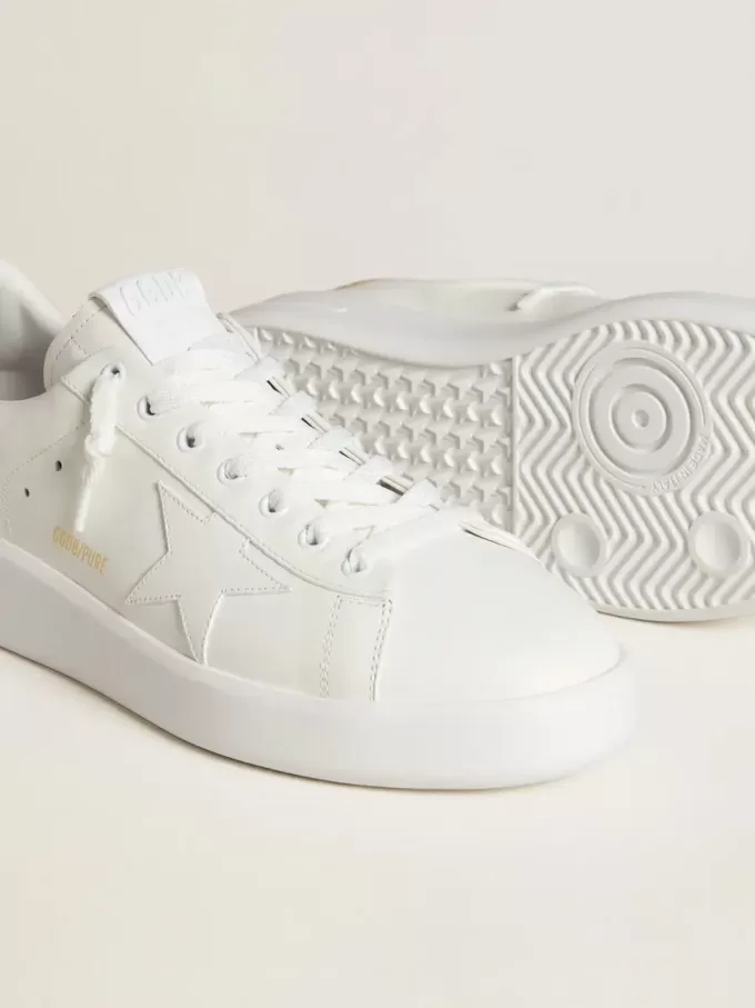 Herren-Sneaker Purestar mit Lederstern und Fersenlasche aus Leder mit Krokodilprägung