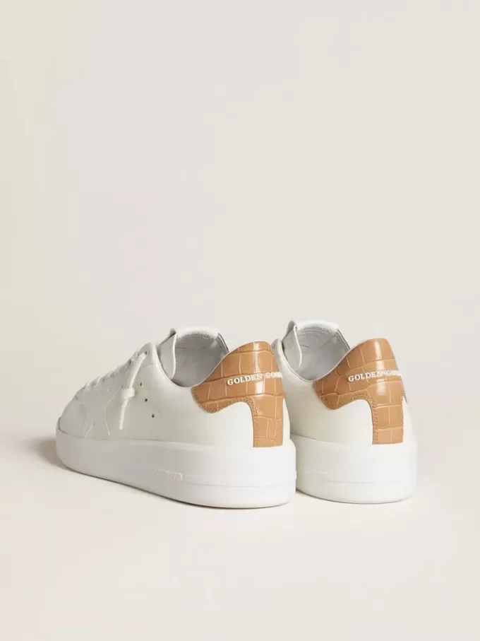 Herren-Sneaker Purestar mit Lederstern und Fersenlasche aus Leder mit Krokodilprägung