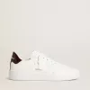 Herren-Sneaker Purestar mit weißem Lederstern und burgunderrotem Fersenriemen aus Leder mit Krokodilprägung Herren-Sneaker Purestar mit weißem Lederstern und burgunderrotem Fersenriemen aus Leder mit Krokodilprägung