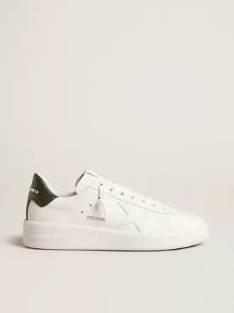 Herren-Sneaker Purestar mit weißem Lederstern und dunkelgrüner Fersenlasche Herren-Sneaker Purestar mit weißem Lederstern und dunkelgrüner Fersenlasche