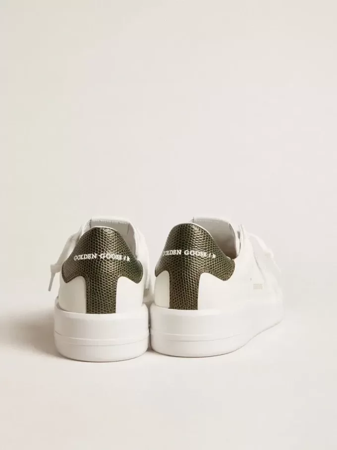 Herren-Sneaker Purestar mit weißem Lederstern und dunkelgrüner Fersenlasche Herren-Sneaker Purestar mit weißem Lederstern und dunkelgrüner Fersenlasche