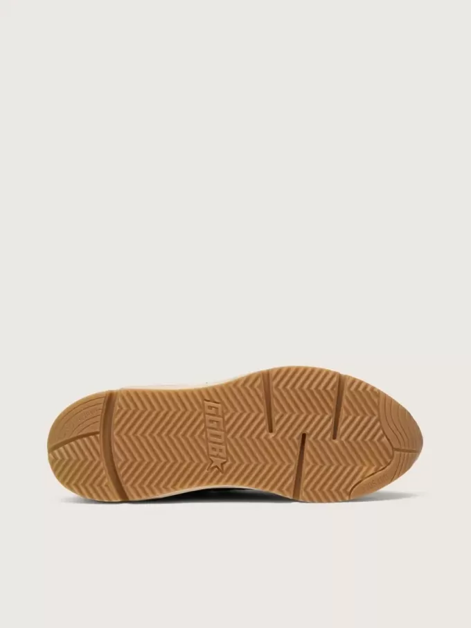 Herren-Sneaker „Running Sole” aus dunkelblauem Nappaleder und schwarzem Nylon mit silbernem Stern