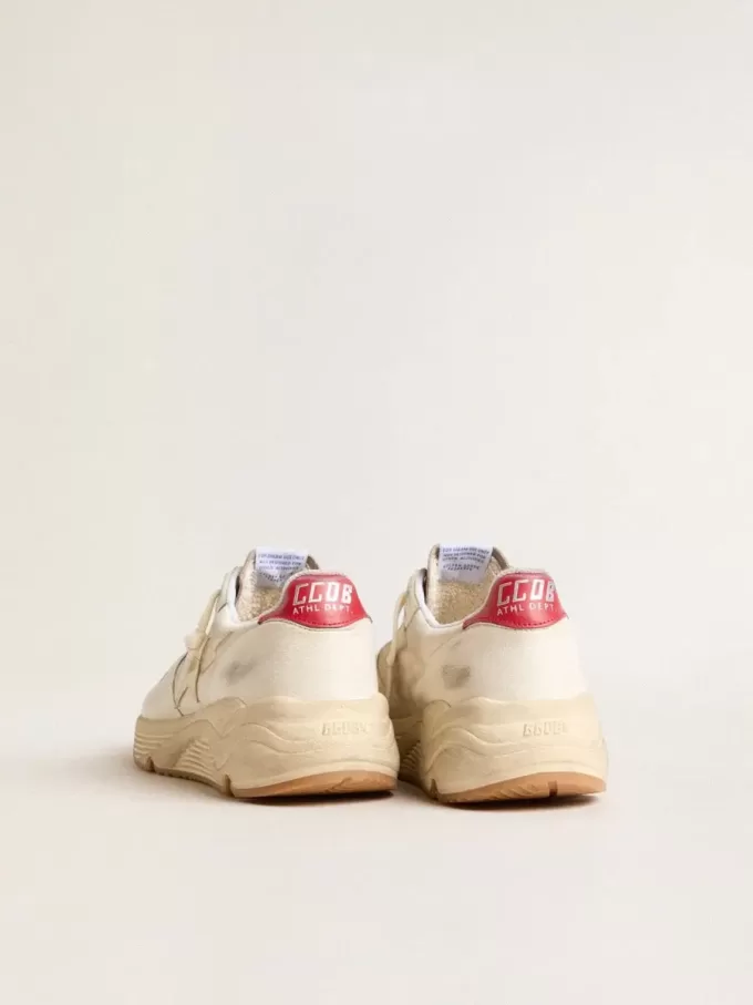 Herren-Sneaker „Running Sole” aus Nappaleder mit beigem Lederstern und roter Fersenlasche Herren-Sneaker „Running Sole” aus Nappaleder mit beigem Lederstern und roter Fersenlasche