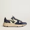 Herren-Sneaker „Running Sole” aus schwarzem und beigem Nappaleder mit schwarzem Stern und Fersenlasche Herren-Sneaker „Running Sole” aus schwarzem und beigem Nappaleder mit schwarzem Stern und Fersenlasche