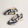 Herren-Sneaker „Running Sole” aus schwarzem und beigem Nappaleder mit schwarzem Stern und Fersenlasche Herren-Sneaker „Running Sole” aus schwarzem und beigem Nappaleder mit schwarzem Stern und Fersenlasche