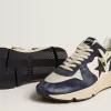 Herren-Sneaker „Running Sole” aus schwarzem und beigem Nappaleder mit schwarzem Stern und Fersenlasche Herren-Sneaker „Running Sole” aus schwarzem und beigem Nappaleder mit schwarzem Stern und Fersenlasche