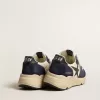 Herren-Sneaker „Running Sole” aus schwarzem und beigem Nappaleder mit schwarzem Stern und Fersenlasche Herren-Sneaker „Running Sole” aus schwarzem und beigem Nappaleder mit schwarzem Stern und Fersenlasche