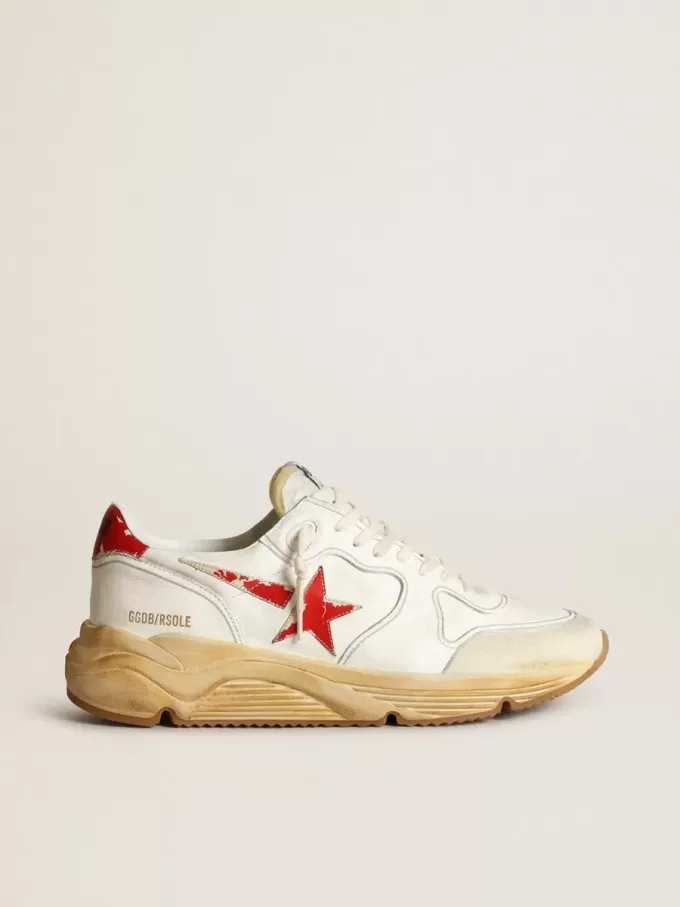 Herren-Sneaker „Running Sole” mit Lederstern und Fersenlasche mit rotem Aufdruck Herren-Sneaker „Running Sole” mit Lederstern und Fersenlasche mit rotem Aufdruck