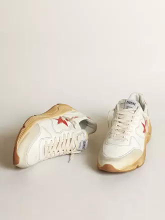 Herren-Sneaker „Running Sole” mit Lederstern und Fersenlasche mit rotem Aufdruck