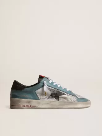 Herren-Sneaker Stardan aus Distressed-Mesh und petrolfarbenem Obermaterial