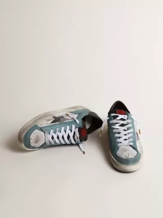 Herren-Sneaker Stardan aus Distressed-Mesh und petrolfarbenem Obermaterial