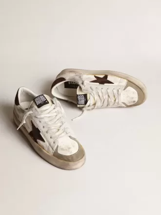 Herren-Sneaker „Stardan” aus Nappa- und Ponyfell mit braunem Wildlederstern