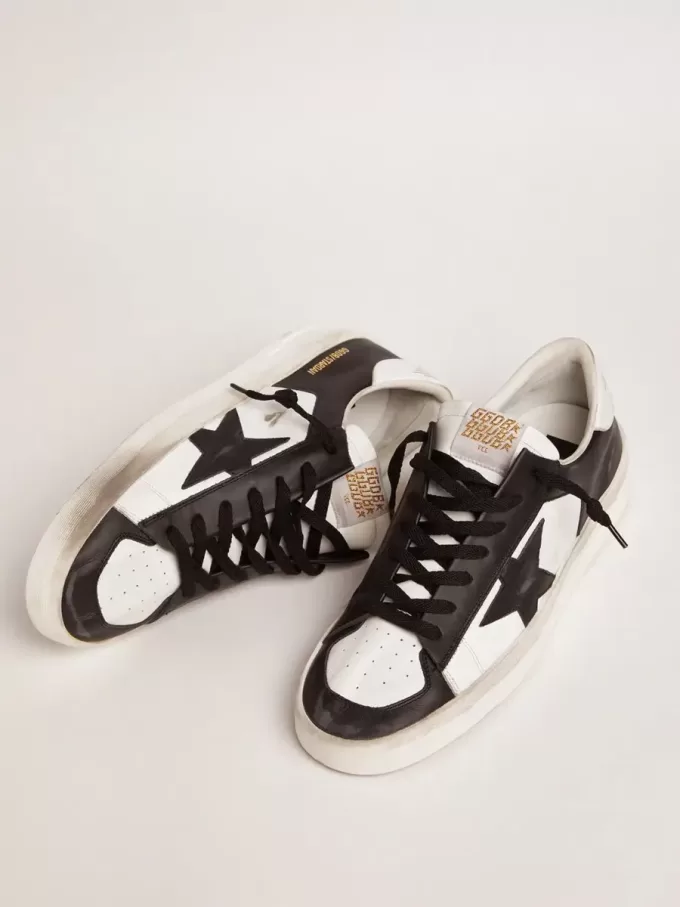 Herren-Sneaker Stardan aus weißem und schwarzem Leder Herren-Sneaker Stardan aus weißem und schwarzem Leder