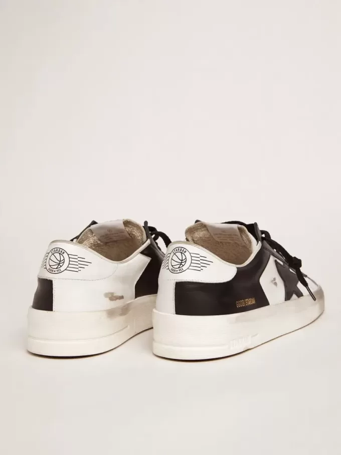 Herren-Sneaker Stardan aus weißem und schwarzem Leder Herren-Sneaker Stardan aus weißem und schwarzem Leder