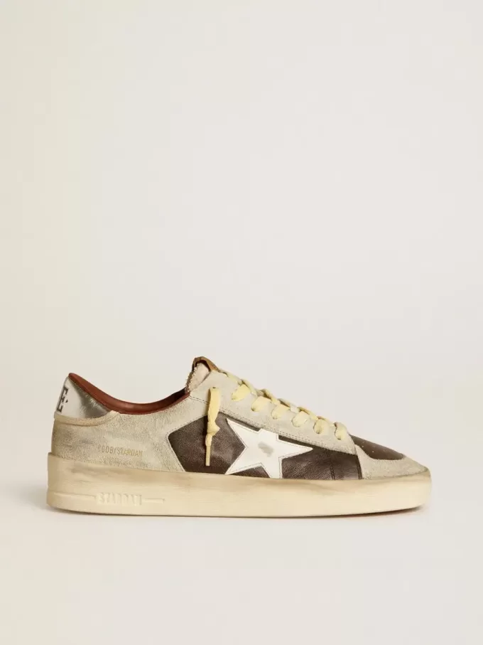 Herren-Sneaker „Stardan” aus Wildleder und Leder mit Lederstern und metallischer Fersenlasche