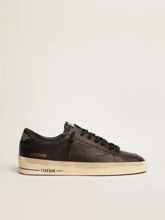 Herren-Sneaker Stardan komplett aus schwarzem Leder