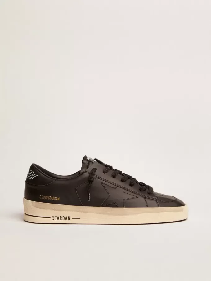 Herren-Sneaker Stardan komplett aus schwarzem Leder Herren-Sneaker Stardan komplett aus schwarzem Leder