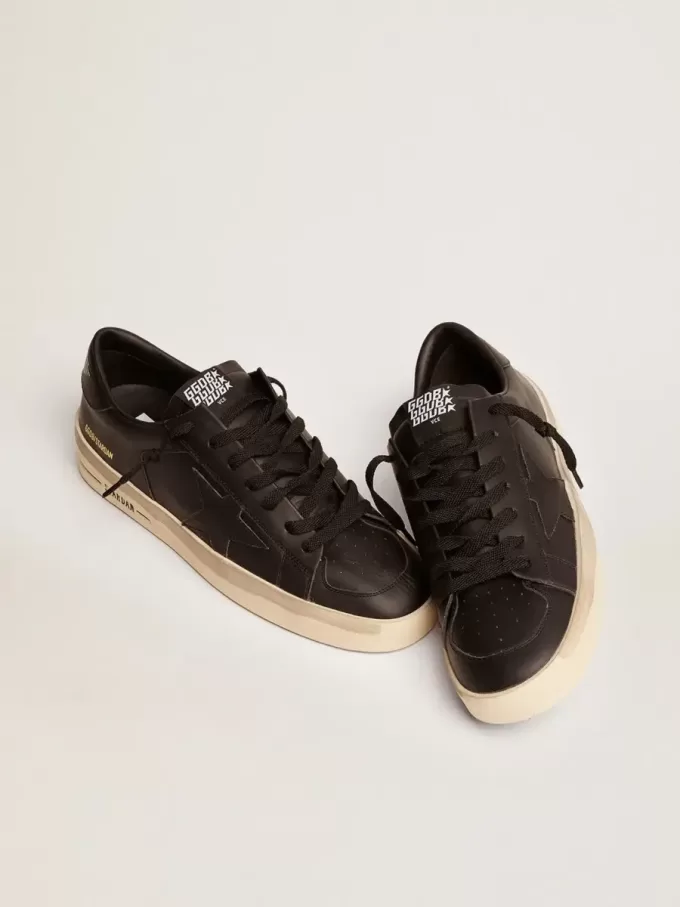 Herren-Sneaker Stardan komplett aus schwarzem Leder Herren-Sneaker Stardan komplett aus schwarzem Leder