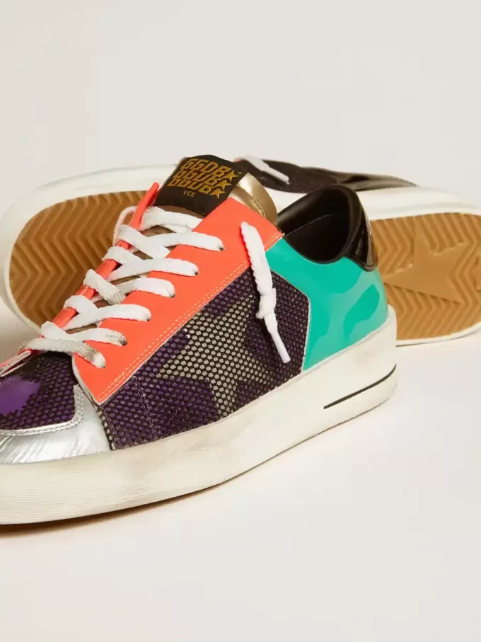 Herren-Sneaker Stardan LAB aus Lackleder und Mesh mit Gummistern