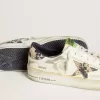 Herren-Sneaker Stardan LAB aus weißem Leder mit Camouflage-Stern und Fersenlasche