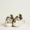 Herren-Sneaker Stardan LAB aus weißem Leder mit Camouflage-Stern und Fersenlasche