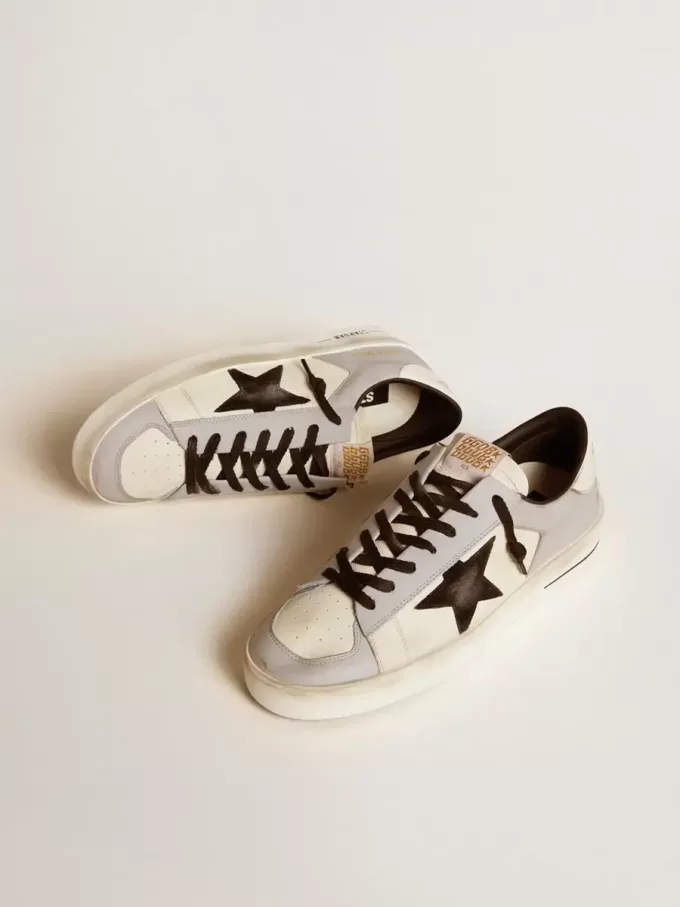 Herren-Sneaker Stardan LTD aus Nappa und Leder mit Stern aus Wildleder und Fersenlasche aus Leder