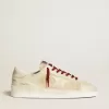 Herren-Sneaker Stardan LTD aus Wildleder mit Stern und Fersenlasche aus weißem Lackleder