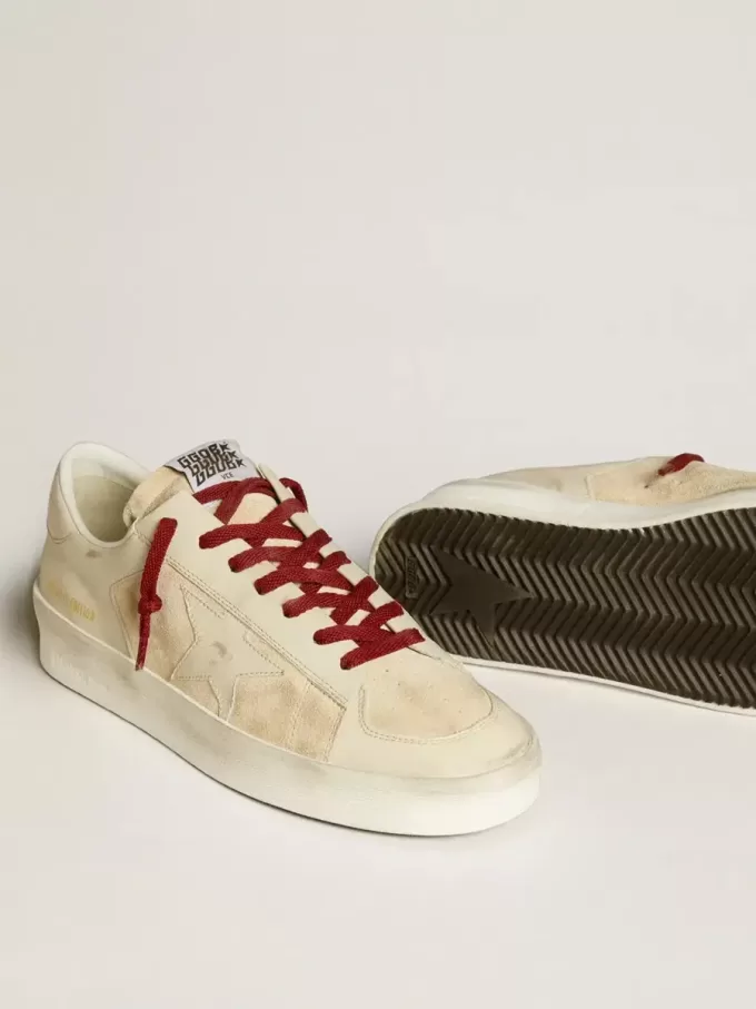 Herren-Sneaker Stardan LTD aus Wildleder mit Stern und Fersenlasche aus weißem Lackleder
