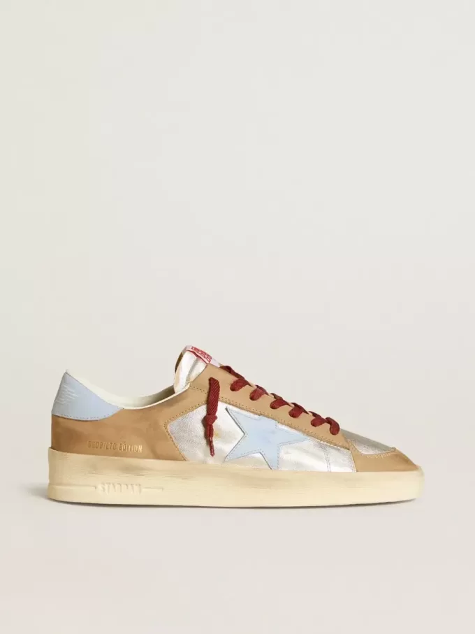 Herren-Sneaker Stardan LTD in Silber mit hellblauem Lederstern und Nubuk-Einsätzen Herren-Sneaker Stardan LTD in Silber mit hellblauem Lederstern und Nubuk-Einsätzen