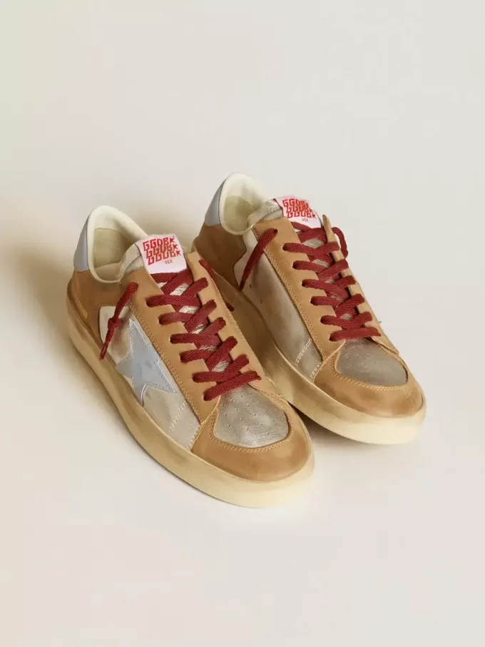 Herren-Sneaker Stardan LTD in Silber mit hellblauem Lederstern und Nubuk-Einsätzen Herren-Sneaker Stardan LTD in Silber mit hellblauem Lederstern und Nubuk-Einsätzen