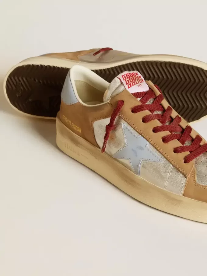 Herren-Sneaker Stardan LTD in Silber mit hellblauem Lederstern und Nubuk-Einsätzen Herren-Sneaker Stardan LTD in Silber mit hellblauem Lederstern und Nubuk-Einsätzen