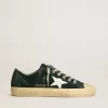 Herren-Sneaker V-Star aus dunkelgrünem Wildleder mit weißem Lederstern Herren-Sneaker V-Star aus dunkelgrünem Wildleder mit weißem Lederstern