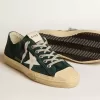 Herren-Sneaker V-Star aus dunkelgrünem Wildleder mit weißem Lederstern Herren-Sneaker V-Star aus dunkelgrünem Wildleder mit weißem Lederstern