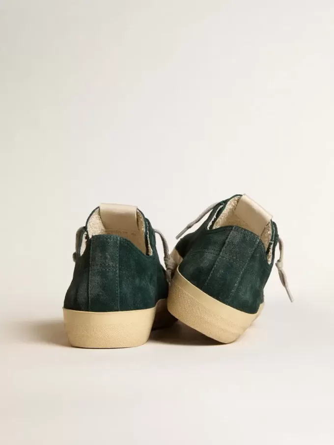 Herren-Sneaker V-Star aus dunkelgrünem Wildleder mit weißem Lederstern Herren-Sneaker V-Star aus dunkelgrünem Wildleder mit weißem Lederstern
