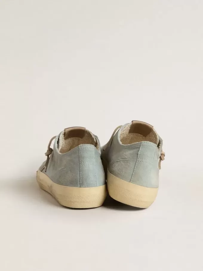 Herren-Sneaker V-Star aus hellblauem Canvas mit taubengrauem Lederstern