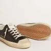 Herren-Sneaker V-Star aus schwarzem Nappaleder mit schwarzem Lederstern