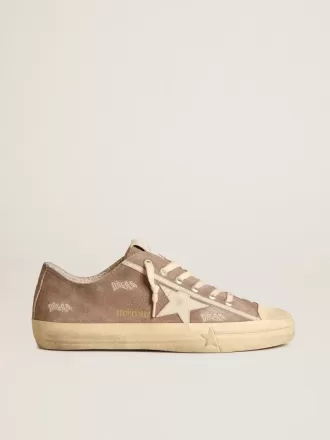 Herren-Sneaker V-Star aus taubengrauem Wildleder mit hellgrauem Lederstern