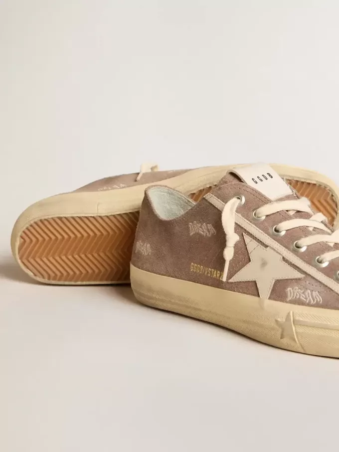 Herren-Sneaker V-Star aus taubengrauem Wildleder mit hellgrauem Lederstern Herren-Sneaker V-Star aus taubengrauem Wildleder mit hellgrauem Lederstern
