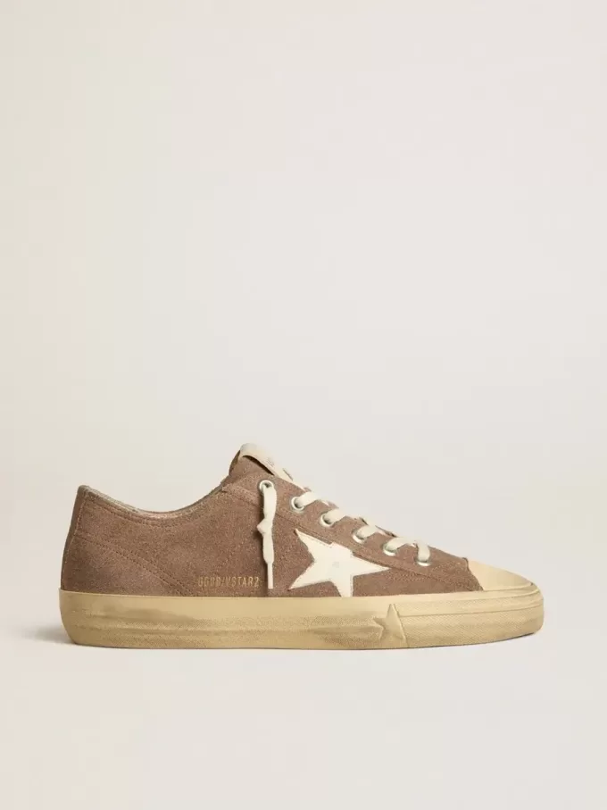 Herren-Sneaker V-Star aus taubengrauem Wildleder mit weißem Nappalederstern Herren-Sneaker V-Star aus taubengrauem Wildleder mit weißem Nappalederstern