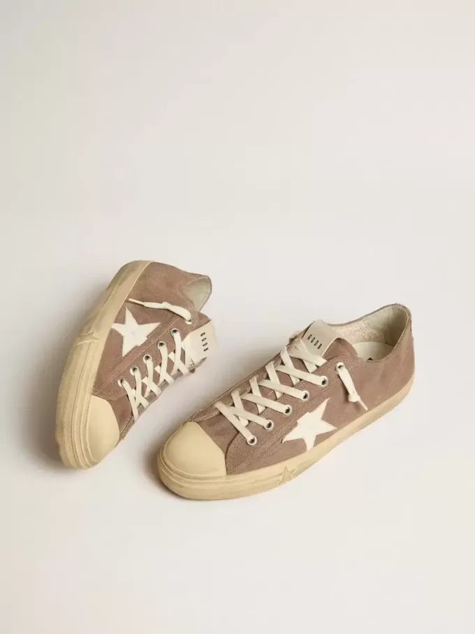Herren-Sneaker V-Star aus taubengrauem Wildleder mit weißem Nappalederstern Herren-Sneaker V-Star aus taubengrauem Wildleder mit weißem Nappalederstern