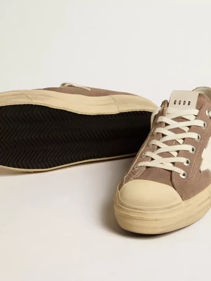 Herren-Sneaker V-Star aus taubengrauem Wildleder mit weißem Nappalederstern Herren-Sneaker V-Star aus taubengrauem Wildleder mit weißem Nappalederstern