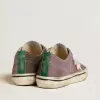 Herren-Sneaker V-Star LAB aus lila Leder und Glitzer mit weißem Stern und silberner Glitzerzunge Herren-Sneaker V-Star LAB aus lila Leder und Glitzer mit weißem Stern und silberner Glitzerzunge