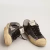 Herren-Sneaker V-Star LTD aus schwarzem Canvas mit eisgrauem Stern und Ferse