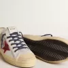 Herren-Sneaker V-Star LTD aus silbermetallischem Wildleder mit rotem Wildlederstern Herren-Sneaker V-Star LTD aus silbermetallischem Wildleder mit rotem Wildlederstern
