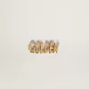 Herren-Spitzenverschluss mit Clip in Altgoldfarbe mit goldener Beschriftung Herren-Spitzenverschluss mit Clip in Altgoldfarbe mit goldener Beschriftung