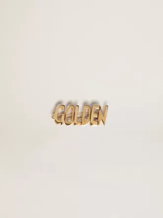 Herren-Spitzenverschluss mit Clip in Altgoldfarbe mit goldener Beschriftung